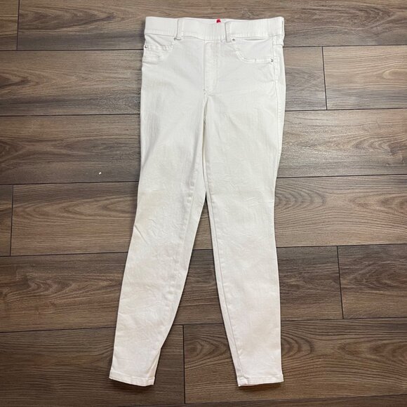 SPANX EveryWear Ankle Skinny Jeans Women's Size Medium Shapewear White Stretch‎ - Picture 1 of 15